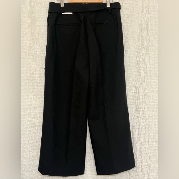Talbots Black Belted Wide Leg Crop Pants High Waist Size Small — NWT - Picture 3 of 6